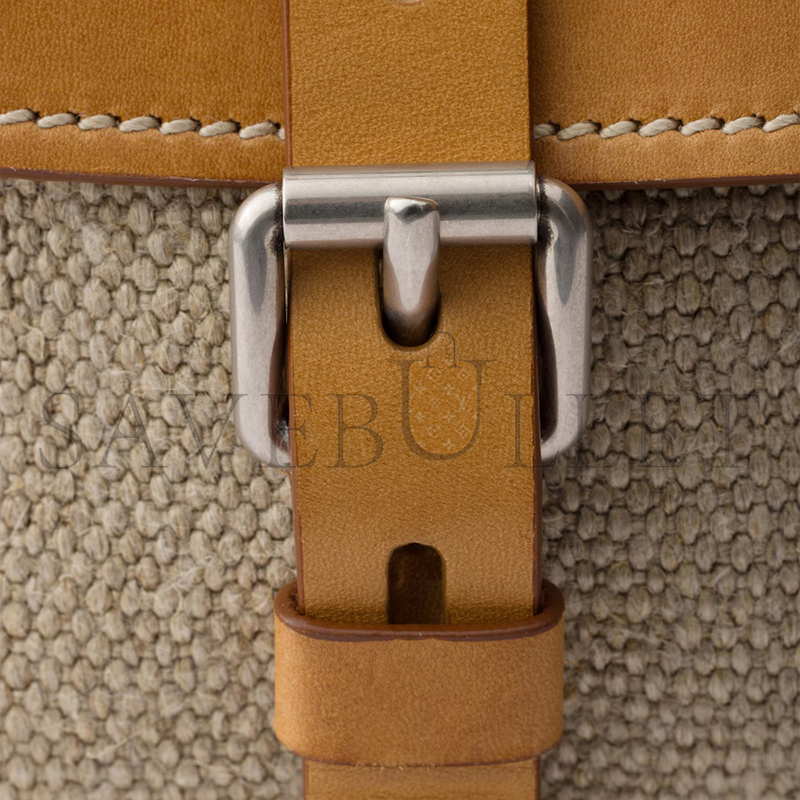 PRADA BONNIE MEDIUM LINEN AND LEATHER HANDBAG 1BA426 (32*15.5*12cm)